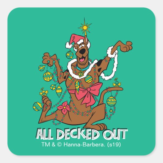 Scooby-Doo All Decked Out Vierkante Sticker (Voorkant)