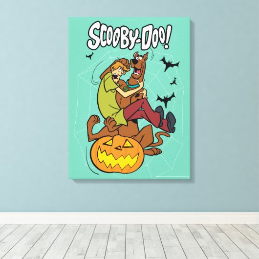 Scooby-Doo and Shaggy Halloween Fright Canvas Afdruk (Insitu (Houten vloer))