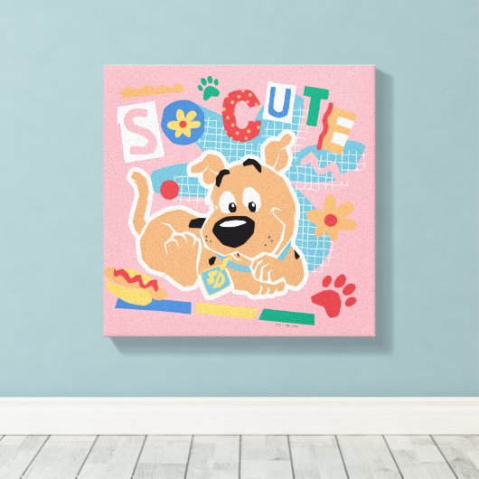 Scooby-Doo | Baby Scooby-Doo So Cute Canvas Afdruk (Insitu (Houten vloer))
