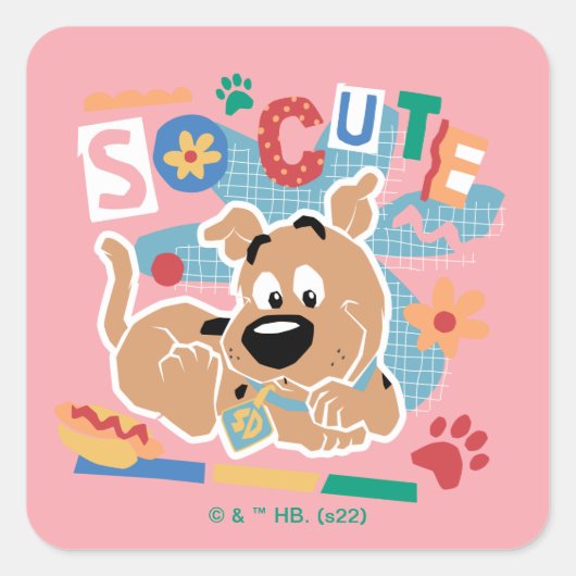 Scooby-Doo | Baby Scooby-Doo So Cute Vierkante Sticker (Voorkant)