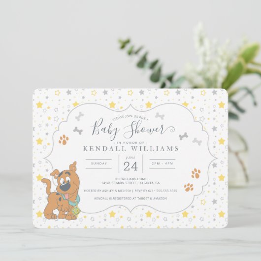 Scooby-Doo Baby shower Uitnodiging (Staand voorkant)