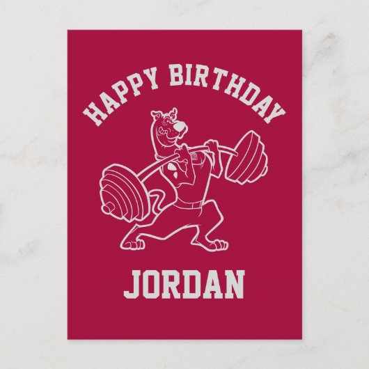 Scooby-Doo "Beachside Gymnasium" Gewichtsopheffing Briefkaart (Voorkant)