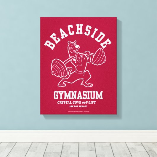 Scooby-Doo "Beachside Gymnasium" Gewichtsopheffing Canvas Afdruk (Insitu (Houten vloer))