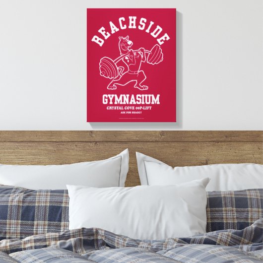 Scooby-Doo "Beachside Gymnasium" Gewichtsopheffing Canvas Afdruk (Insitu (Slaapkamer))