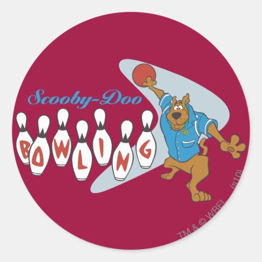 Scooby-Doo Bowling Ronde Sticker (Voorkant)