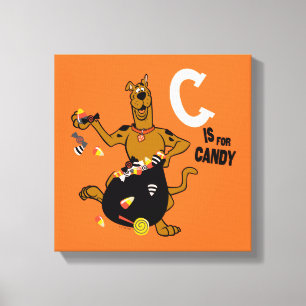 Scooby-Doo   C is voor Snoep Canvas Afdruk
