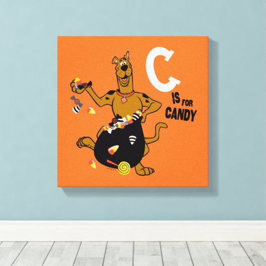 Scooby-Doo | C is voor Snoep Canvas Afdruk (Insitu (Houten vloer))