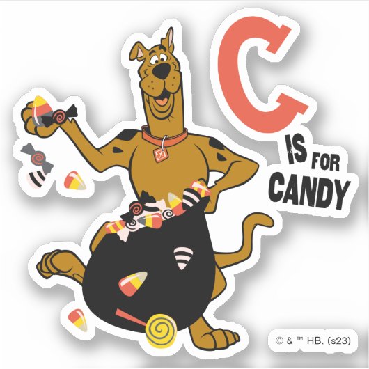 Scooby-Doo | C is voor Snoep Sticker (Voorkant)