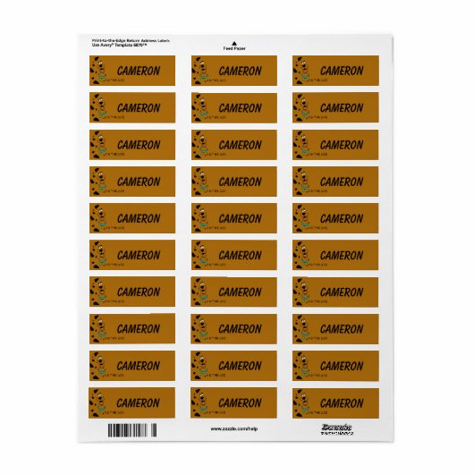 Scooby-Doo Camouflage Kinderen labels (Full Sheet)