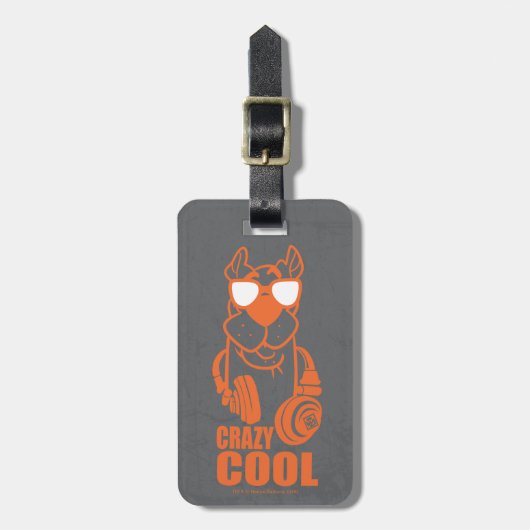 Scooby-Doo "Crazy Cool" hoofdtelefoon Grafisch Bagagelabel (Voorkant verticaal)
