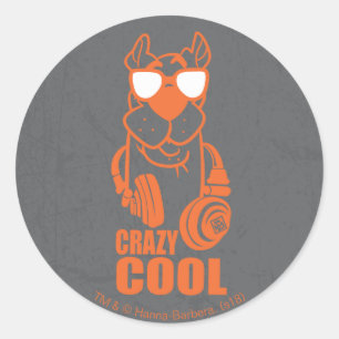 Scooby-Doo "Crazy Cool" hoofdtelefoon Grafisch Ronde Sticker