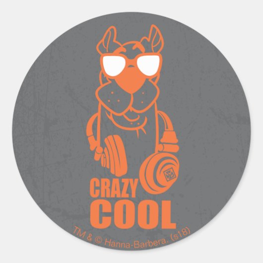 Scooby-Doo "Crazy Cool" hoofdtelefoon Grafisch Ronde Sticker (Voorkant)