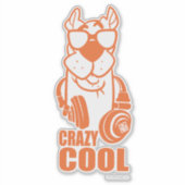 Scooby-Doo "Crazy Cool" hoofdtelefoon Grafisch Sticker (Voorkant)