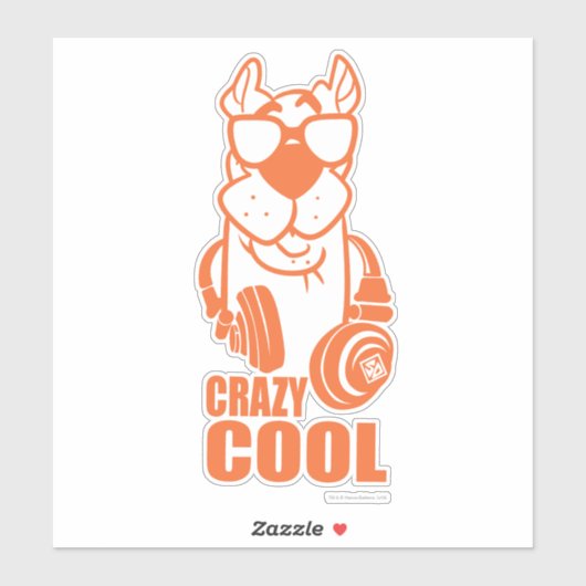 Scooby-Doo "Crazy Cool" hoofdtelefoon Grafisch Sticker (Vel)