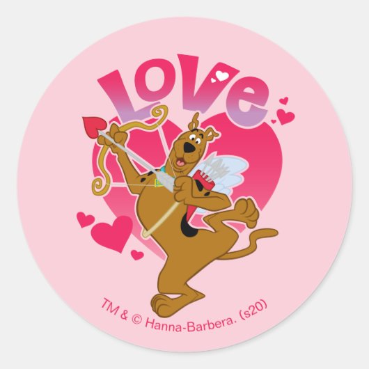 Scooby-Doo Cupid - Love Ronde Sticker (Voorkant)