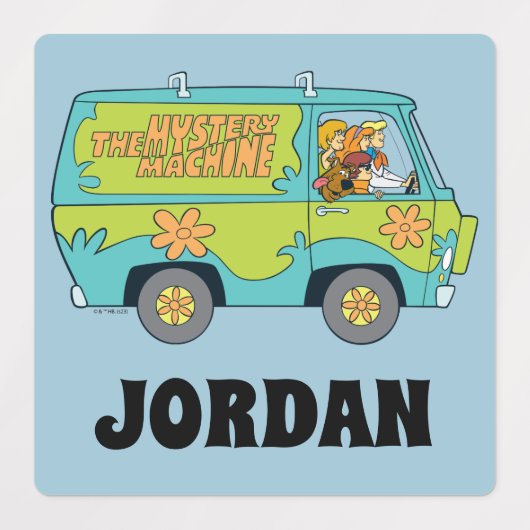 Scooby-Doo | De Mystery Machine | Jouw namen toevo Labels (Design 2)