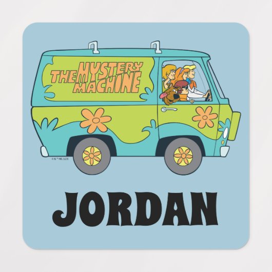 Scooby-Doo | De Mystery Machine | Jouw namen toevo Labels (Design 2)