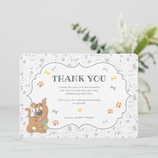 Scooby-Doo Eerste verjaardag Dank je Kaart (Staand voorkant)