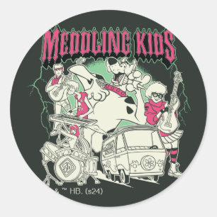 Scooby-Doo en de bende bemoeienis Kinder Punk Band Ronde Sticker