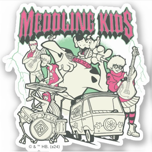 Scooby-Doo en de bende bemoeienis Kinder Punk Band Sticker (Voorkant)