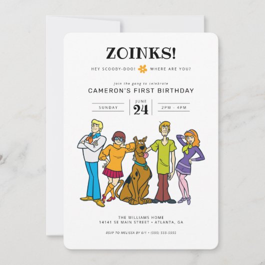 Scooby-Doo en de Birthday Gang Groovy Kaart (Voorkant)