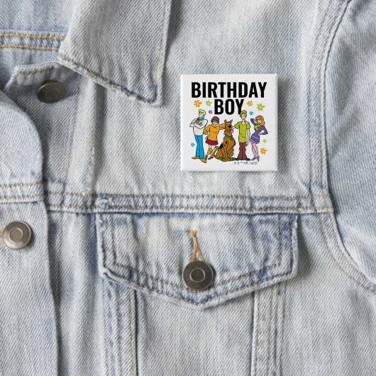 Scooby-Doo en de Gang Birthday Boy Vierkante Button 5,1 Cm (In situ)