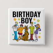 Scooby-Doo en de Gang Birthday Boy Vierkante Button 5,1 Cm (Voorkant)