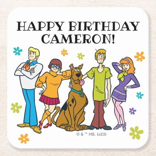 Scooby-Doo en de Gang Birthday Kartonnen Onderzetters (Voorkant)