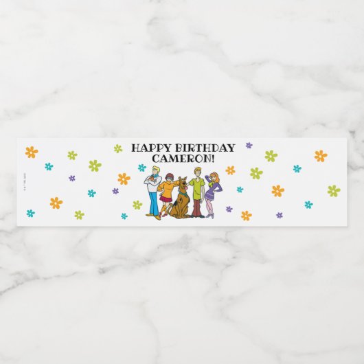 Scooby-Doo en de Gang Birthday Waterfles Etiket (Enkel label)