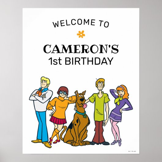 Scooby-Doo en de Gang Groovy Birthday Sign Poster (Voorkant)