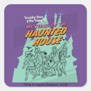 Scooby-Doo en de Gang "Haunted House" Vierkante Sticker