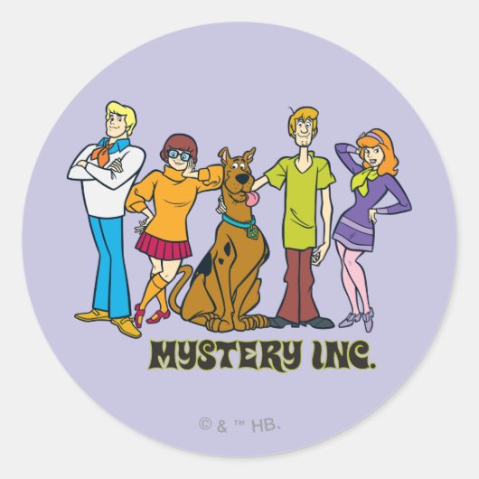 Scooby-Doo en de Gang Mystery Inc. Classic Ronde Sticker (Voorkant)