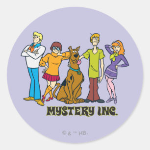 Scooby-Doo en de Gang Mystery Inc. Classic Ronde Sticker