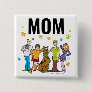Scooby-Doo en de Gang Verjaardagskind Moeder Vierkante Button 5,1 Cm