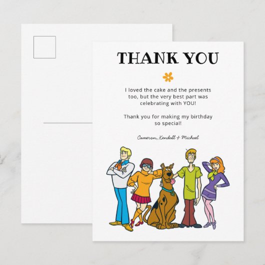 Scooby-Doo en Gang Birthday Dank je Briefkaart (Voorkant / Achterkant)