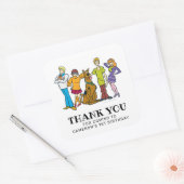 Scooby-Doo en Gang Birthday Dank je Vierkante Sticker (Envelop)