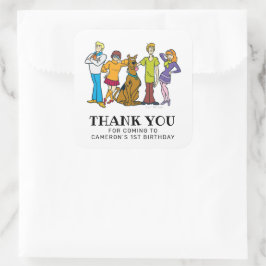Scooby-Doo en Gang Birthday Dank je Vierkante Sticker