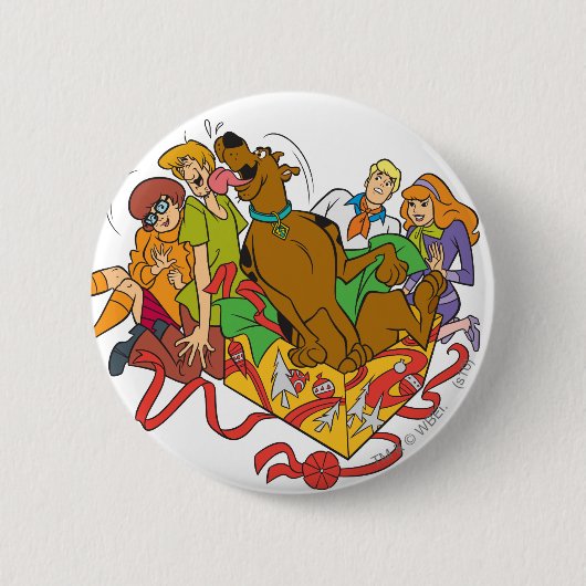 Scooby-Doo en Gang Kerstmis Ronde Button 5,7 Cm (Voorkant)