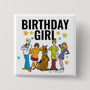 Scooby-Doo en het Gang Birthday Girl Vierkante Button 5,1 Cm