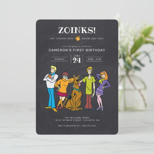 Scooby-Doo en het Gang Groovy Chalkboard Birthday Kaart (Staand voorkant)