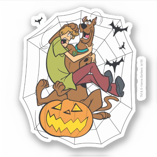 Scooby-Doo en Shaggy Halloween Fright Sticker (Voorkant)
