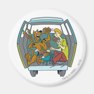 Scooby-doo en shaggy in Mystery Machine Magneet