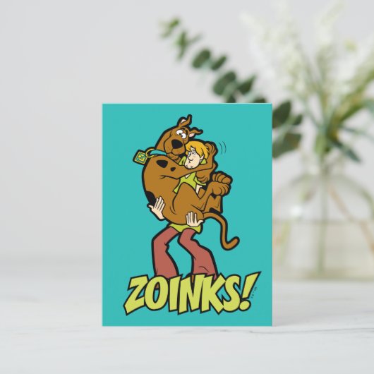 Scooby-Doo en Shaggy Zoinks. Briefkaart (Staand voorkant)