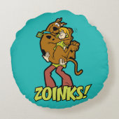 Scooby-Doo en Shaggy Zoinks. Rond Kussen (Achterkant)