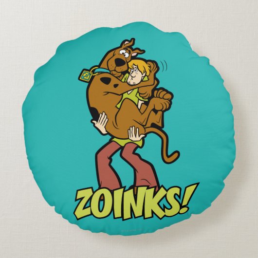 Scooby-Doo en Shaggy Zoinks. Rond Kussen (Achterkant)