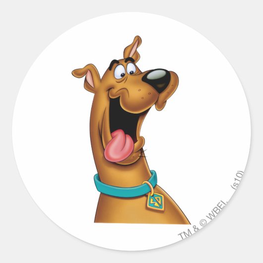 Scooby-Doo Excited Face Ronde Sticker (Voorkant)