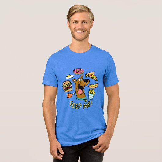 Scooby-Doo Feed Me. Tri-Blend Shirt (Voorkant volledig)