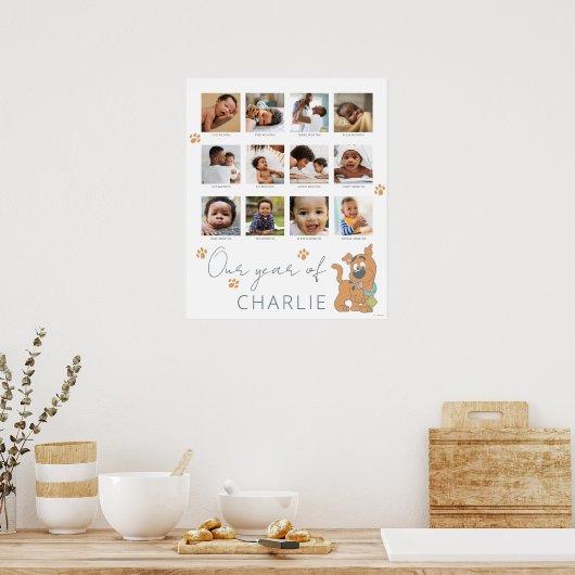 Scooby-Doo First Birthday - 12 Maandelijkse Foto C Poster (Keuken)