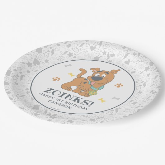 Scooby-Doo First Birthday Papieren Bordje (Gekanteld)