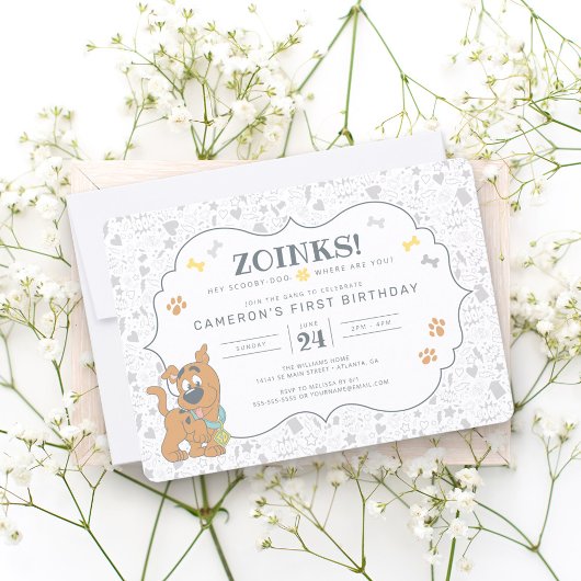 Scooby-Doo First Birthday Uitnodiging